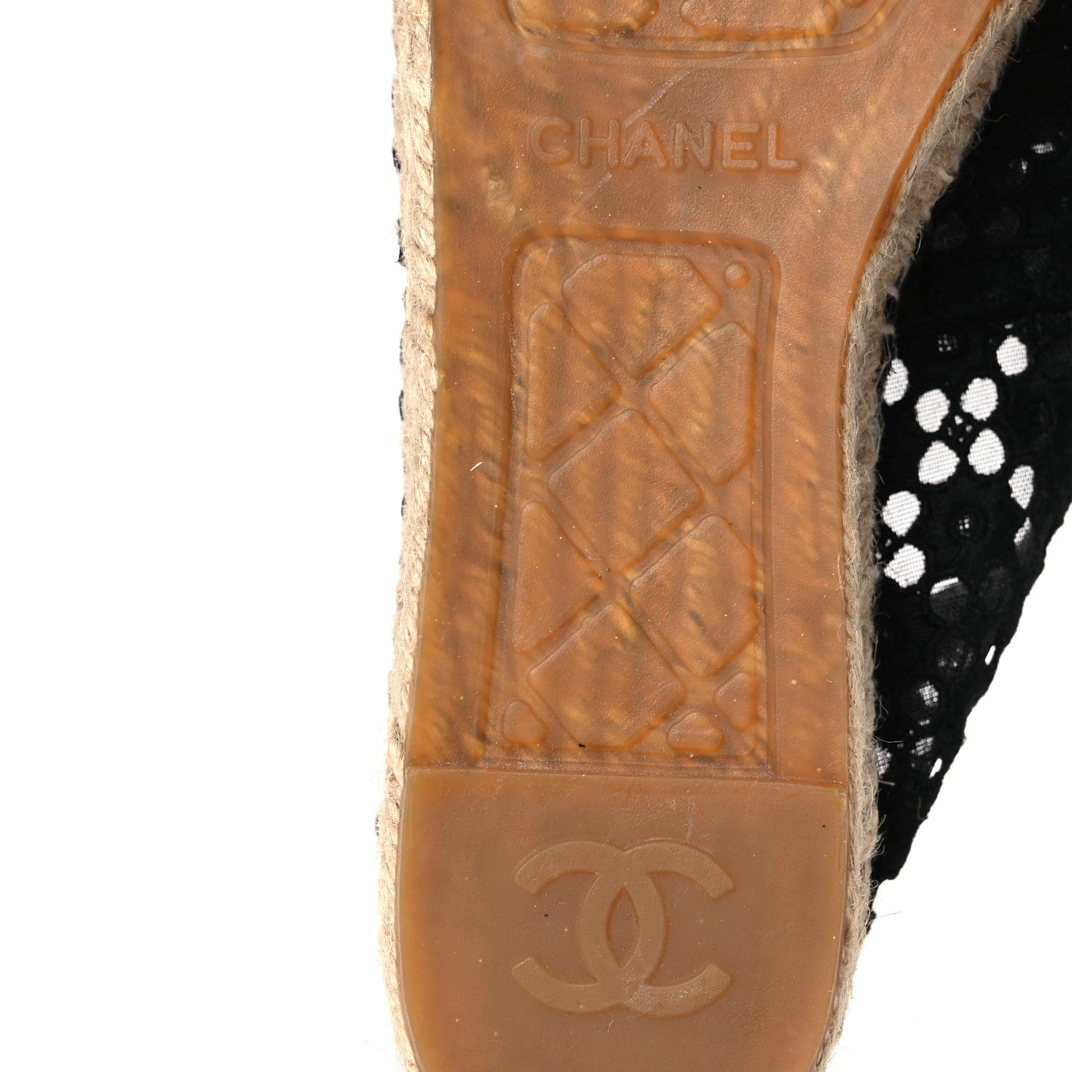 Chanel Lace Patent CC Espadrilles 40 Black 9 of 12
