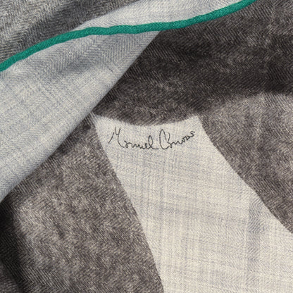 Hermes Cashmere Silk Une Rose Pour Alma Shawl 140 Gris Chine Sepia 4 of 6