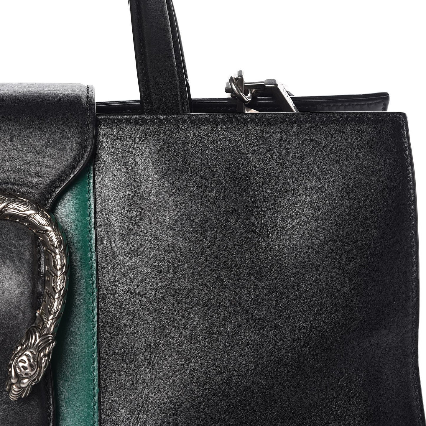 Calfskin Web Stripe Large Dionysus Tote Bag Black