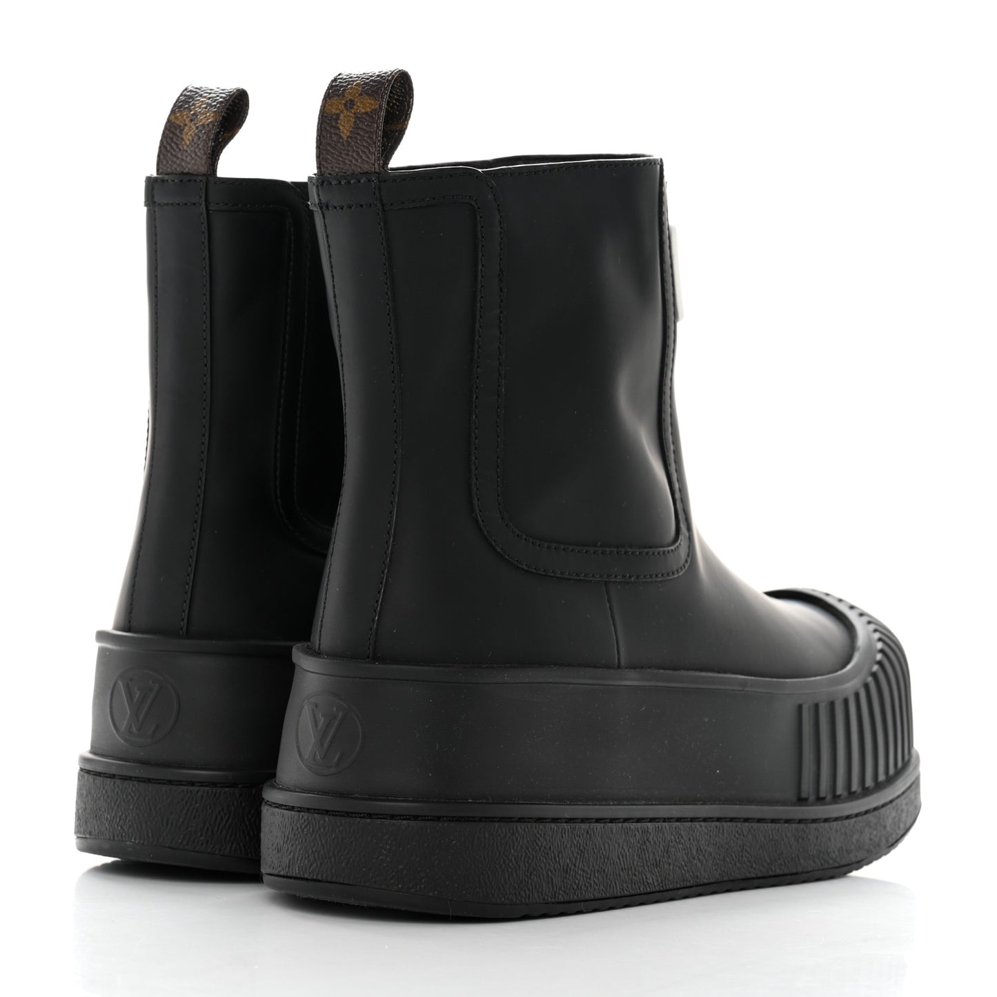 Calfskin Polar Flat Ankle Boots 37 Black
