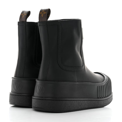 Louis Vuitton Calfskin Polar Flat Ankle Boots 37 Black 4 of 8