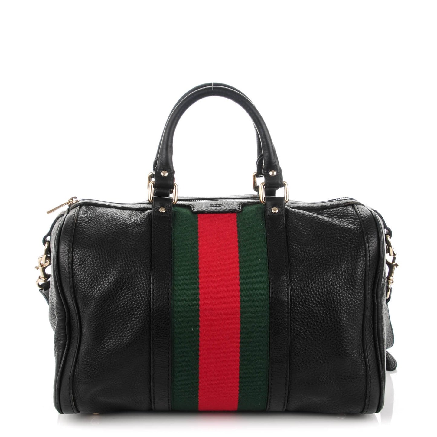 Calfskin Vintage Web Medium Boston Black