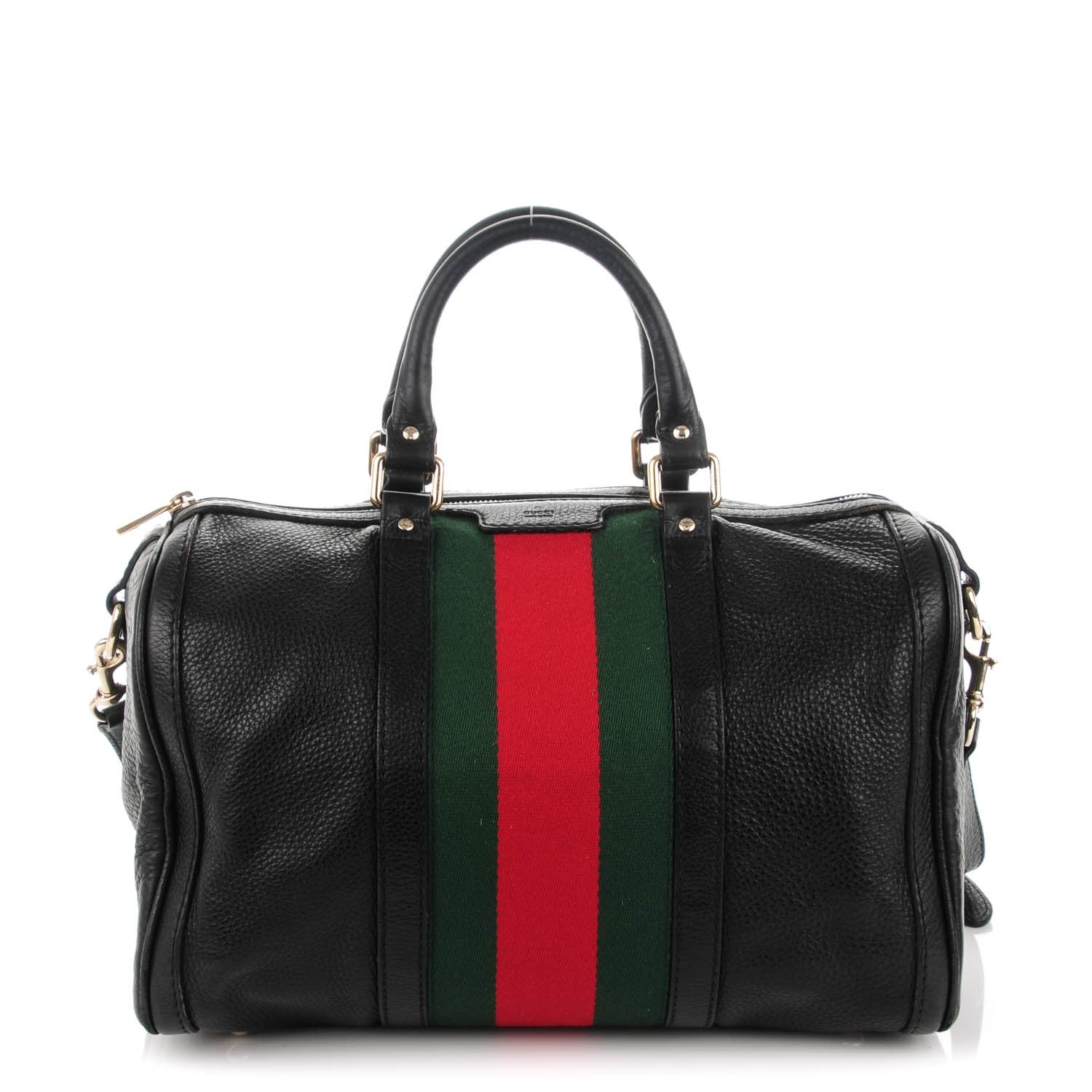 Gucci Calfskin Vintage Web Medium Boston Black 1 of 8