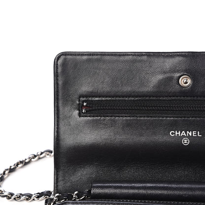 Chanel Lambskin Quilted Wallet On Chain WOC Black 8 of 17