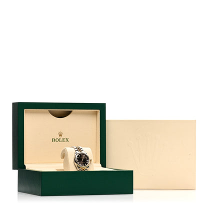 Rolex Stainless Steel 18K Yellow Gold Diamond 31mm Oyster Perpetual Datejust Watch Chocolate 278343RBR 5 of 5