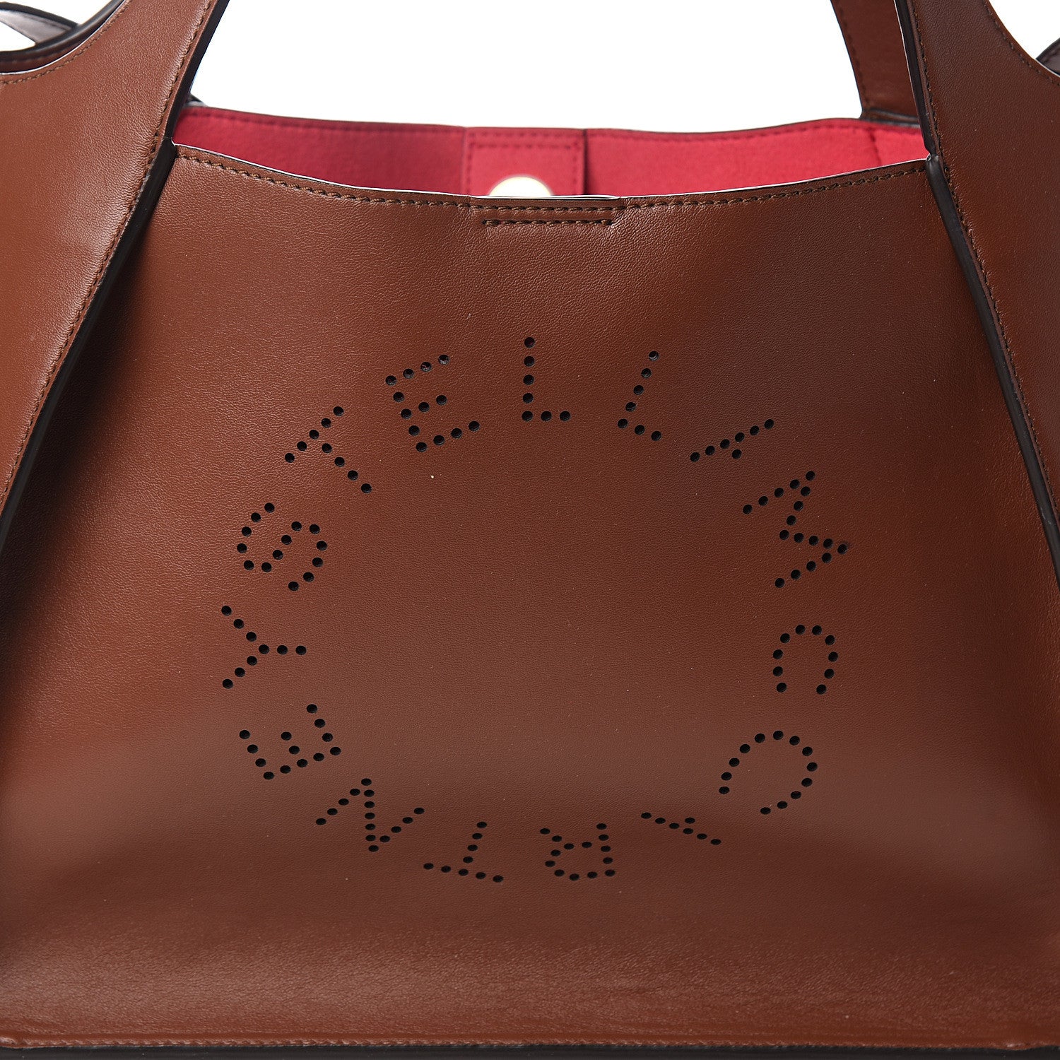 Stella McCartney Eco Alter Nappa Perforated Logo Satchel Cinnamon 9 of 9