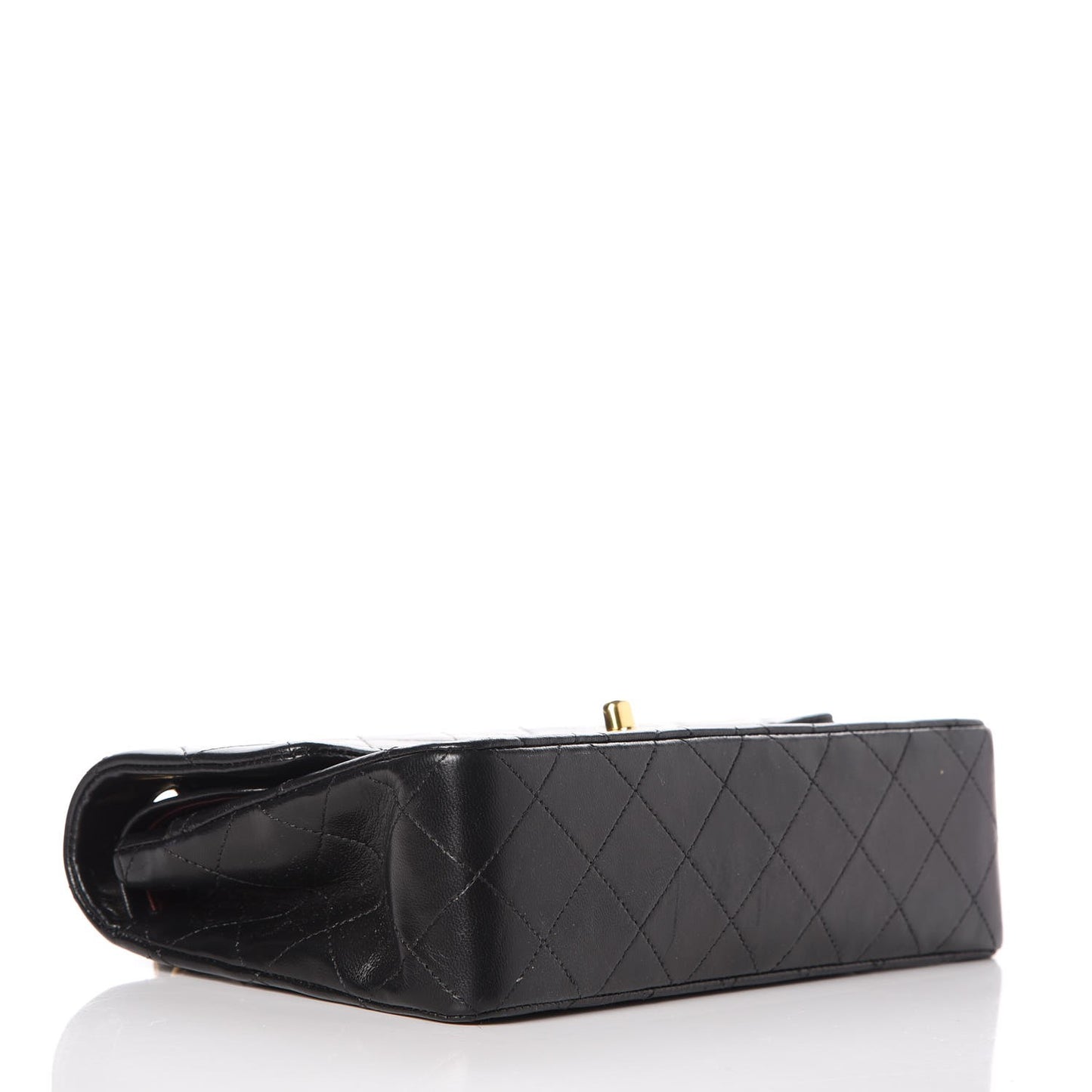 Lambskin Quilted Small Double Flap Black
