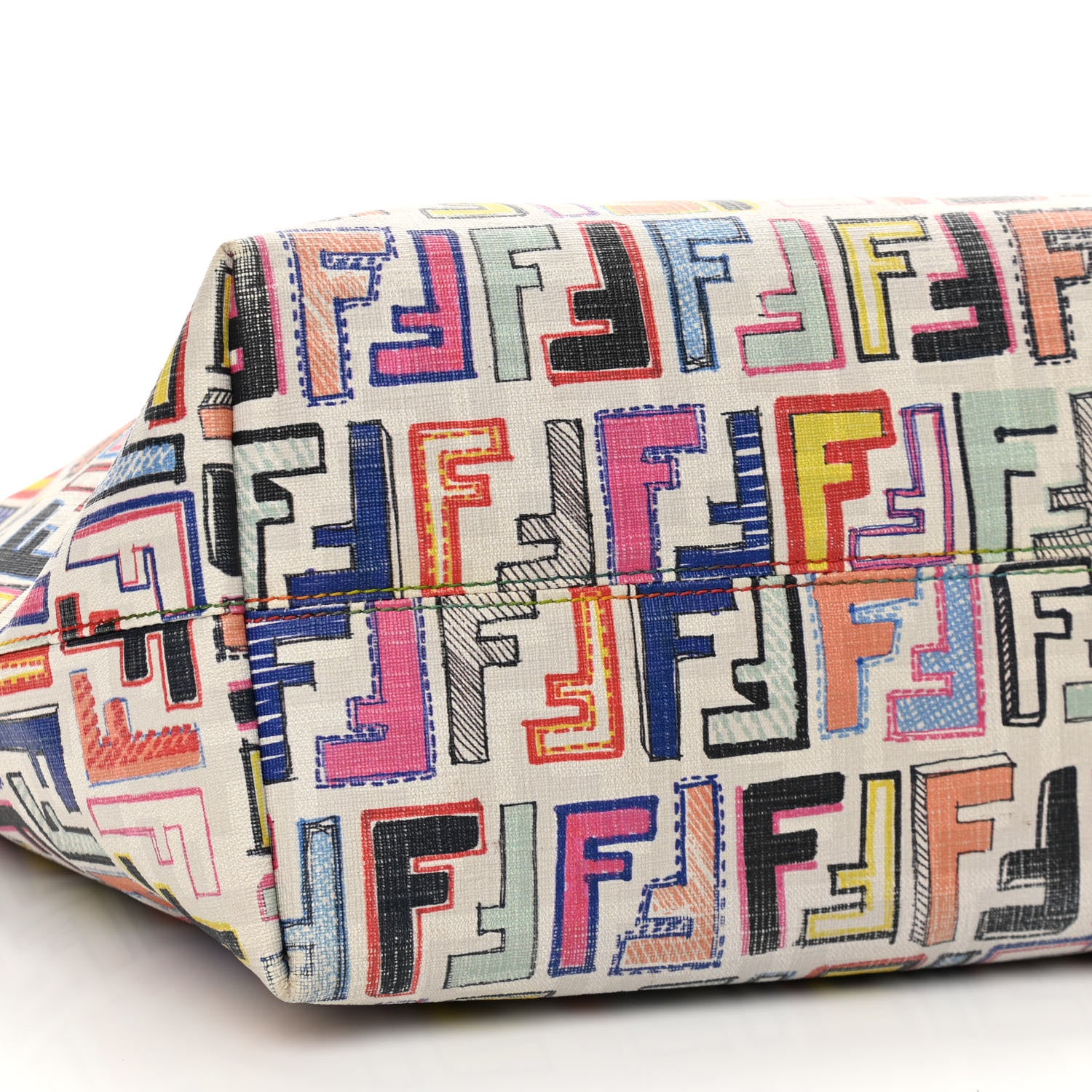 Fendi Zucca Spalmati FF Multicolor Medium Roll Tote Multicolor White 10 of 12