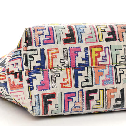 Fendi Zucca Spalmati FF Multicolor Medium Roll Tote Multicolor White 10 of 12