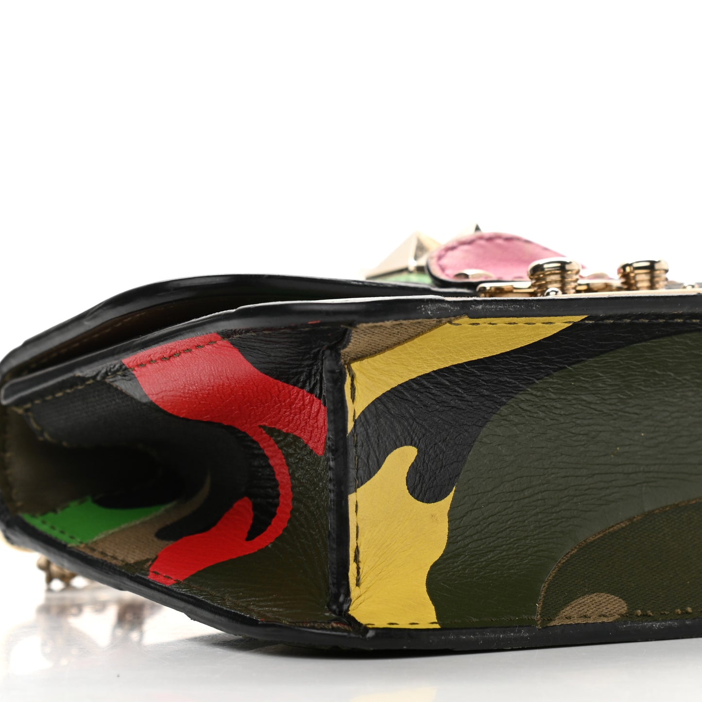 Nappa Canvas Camouflage Mini Glam Lock Rockstud Flap Multicolor