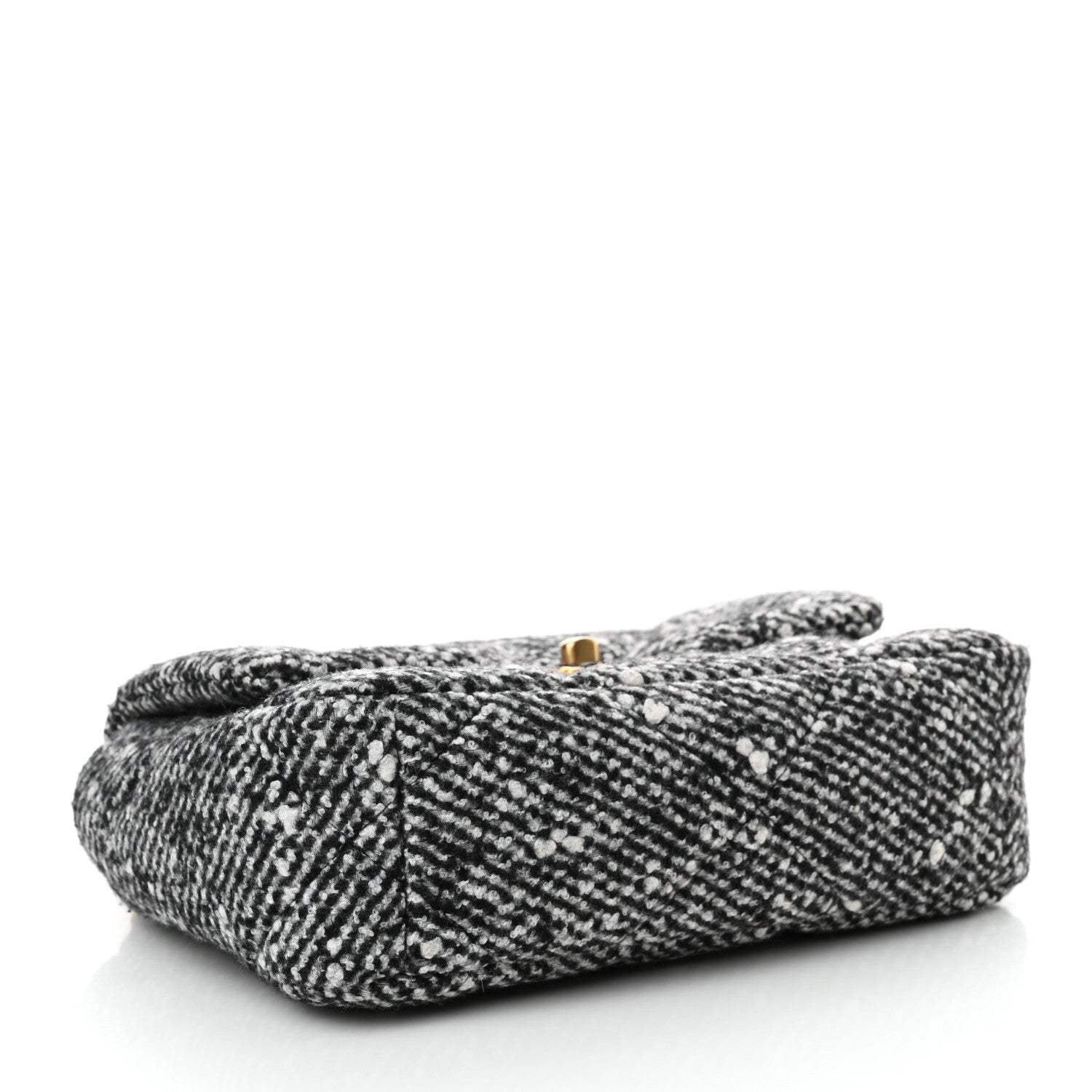 Chanel Tweed Quilted Medium Chanel 19 Flap Black White 4 of 13