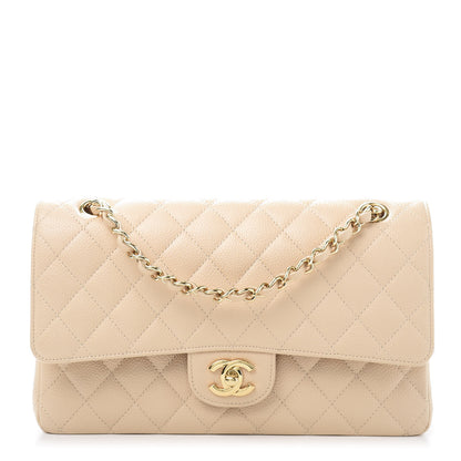 Chanel Caviar Quilted Medium Double Flap Beige 1 of 11