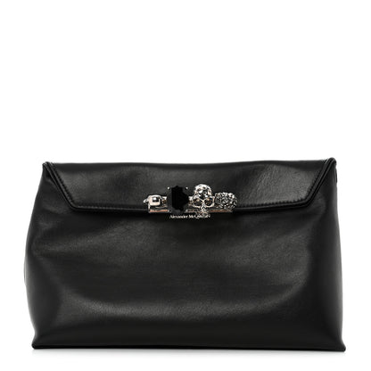 Alexander McQueen Nappa Skull Four Ring Clutch Black 1 of 9