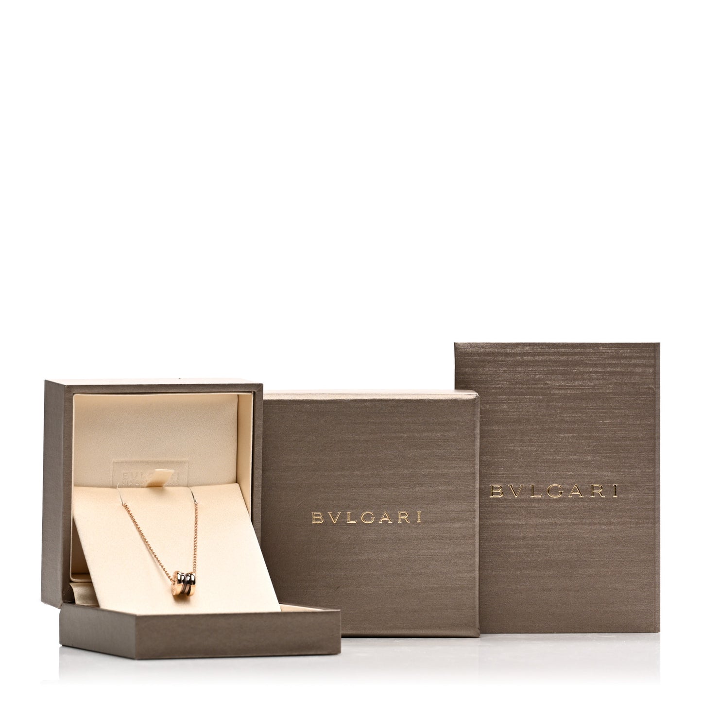 18K Rose Gold Cermet Small B.Zero1 Pendant Necklace