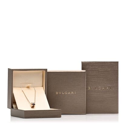 Bulgari 18K Rose Gold Cermet Small B.Zero1 Pendant Necklace 5 of 5