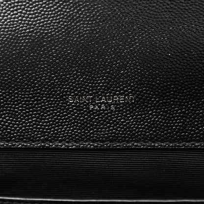 Saint Laurent Grain De Poudre Textured Mixed Matelasse Triquilt Small Monogram Satchel Black 6 of 14