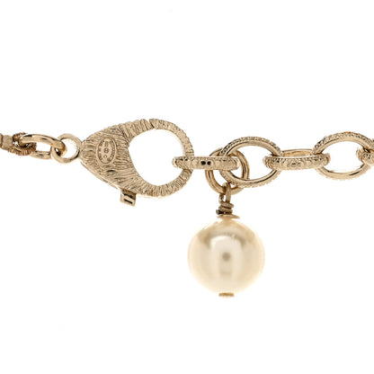 Chanel Pearl Crystal CC Camellia Short Necklace Gold 4 of 4