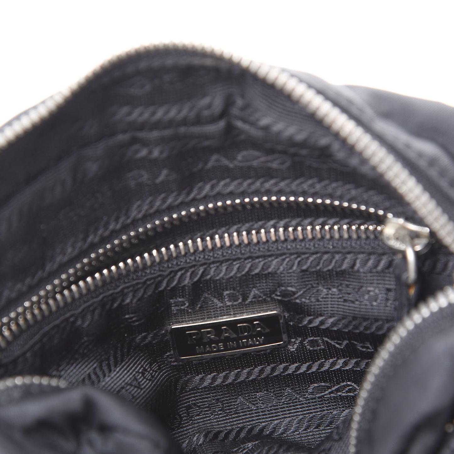 Soft Calfskin Saffiano Nylon Shoulder Bag Black