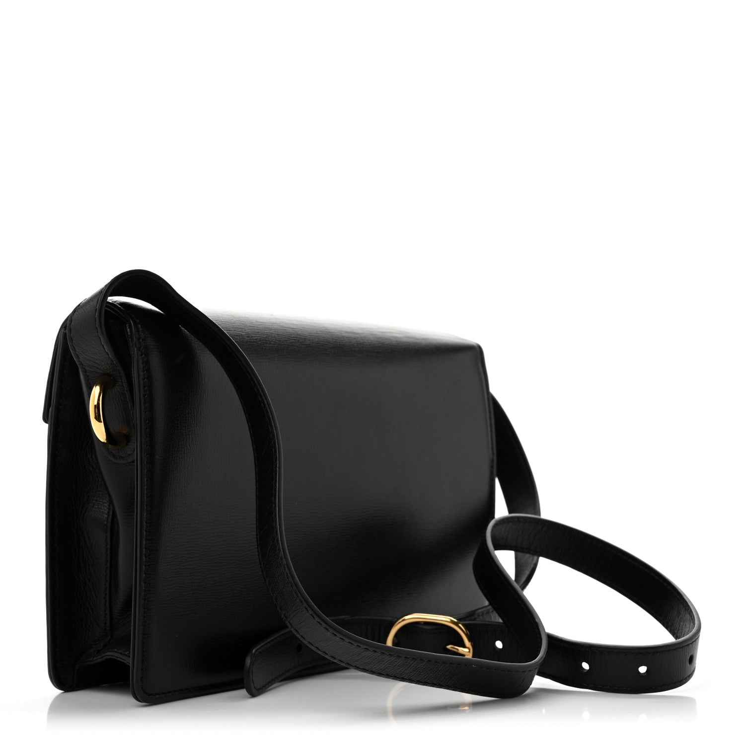 Gucci Textured Calfskin Small Torchon GG Ring Shoulder Bag Black 3 of 13