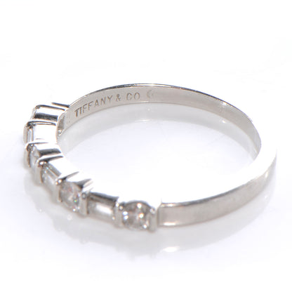 Tiffany Platinum Diamond Round and Baguette Band Ring 5 3 of 5