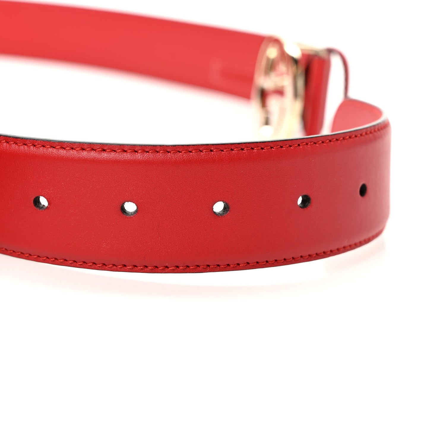 Moon Calfskin Interlocking G 37mm Belt 100 40 Vibrant Red