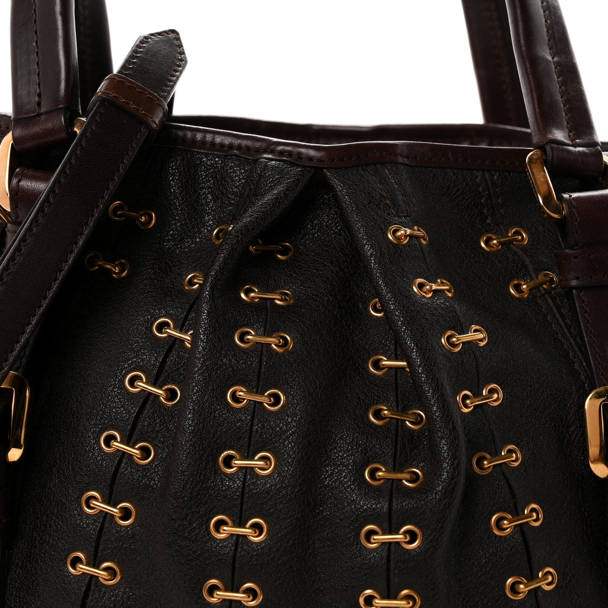 Calfskin Metal Stitch Lowry Chocolate