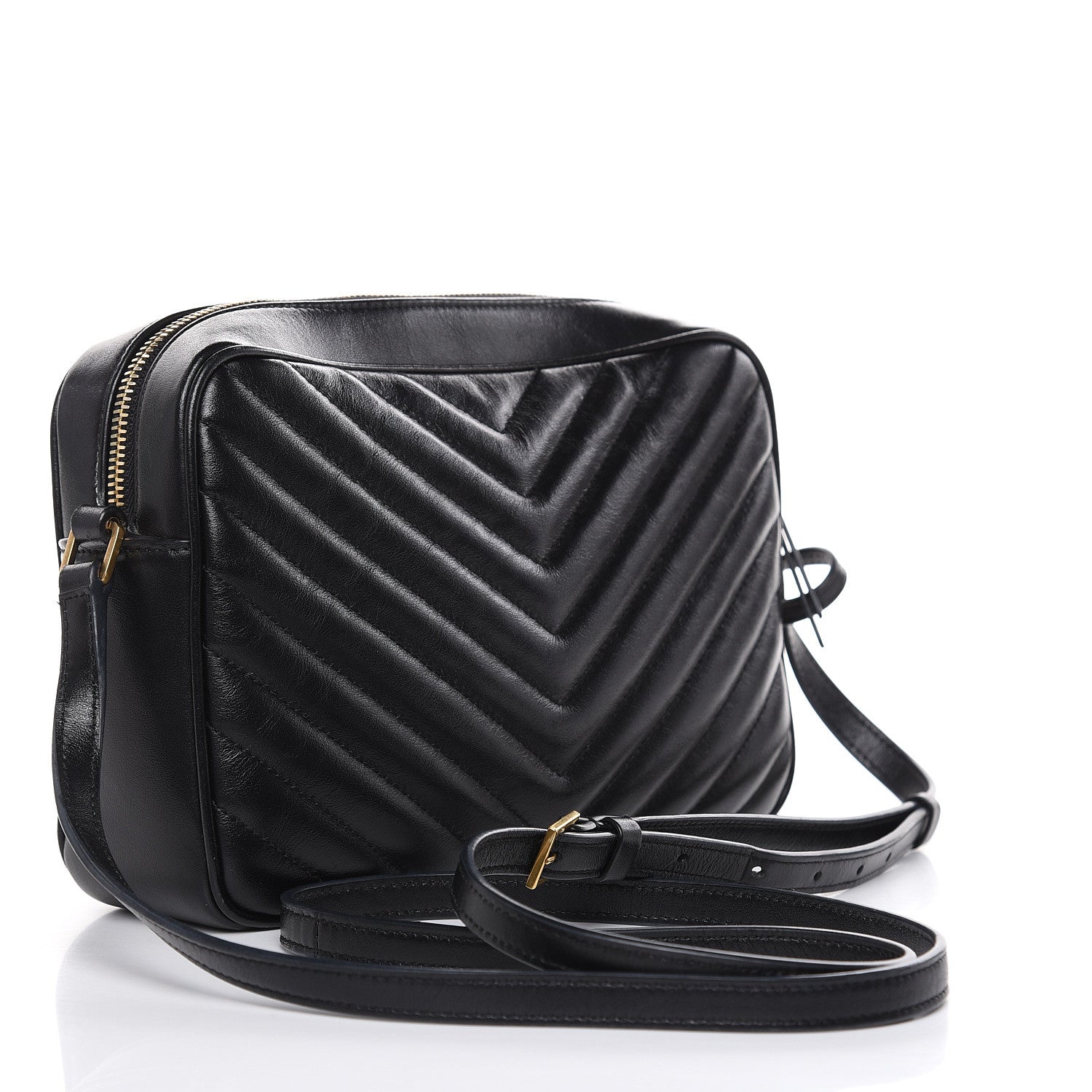 Saint Laurent Calfskin Matelasse Monogram Lou Camera Bag Black 3 of 14