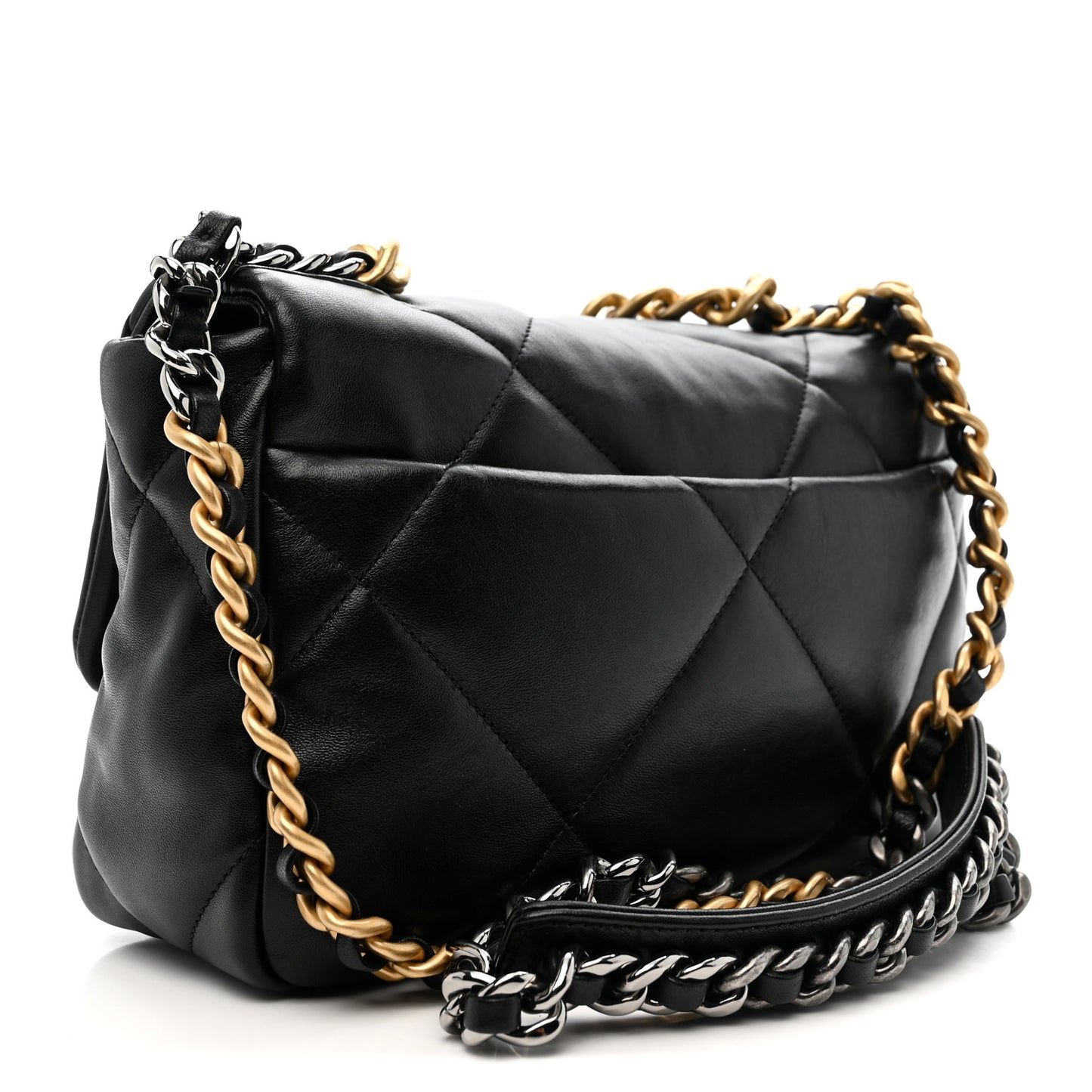 Lambskin Quilted Medium Chanel 19 Flap Black