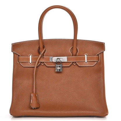 Hermes Natural Barenia Faubourg Birkin 30 Fauve 1 of 33