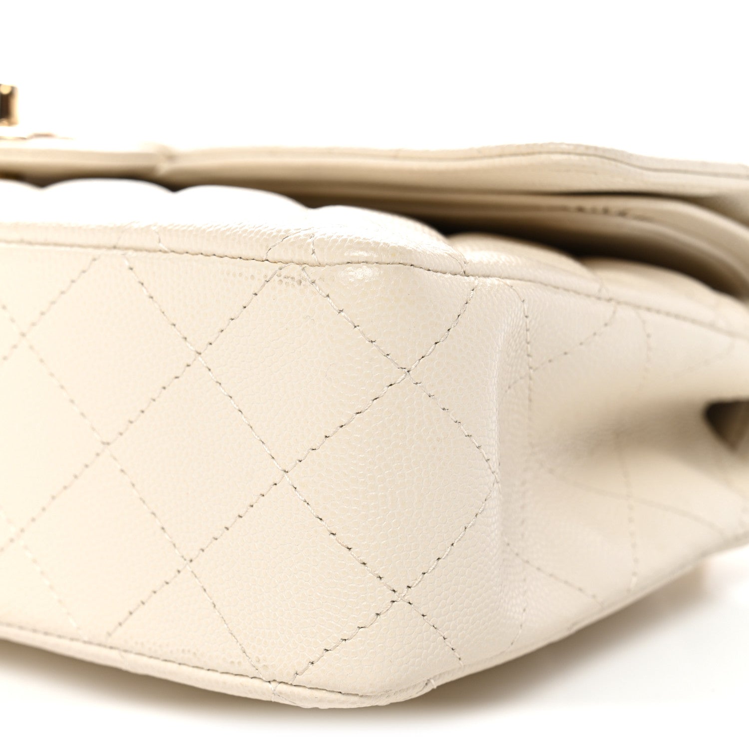 Chanel Caviar Quilted Medium Double Flap White 10 of 11