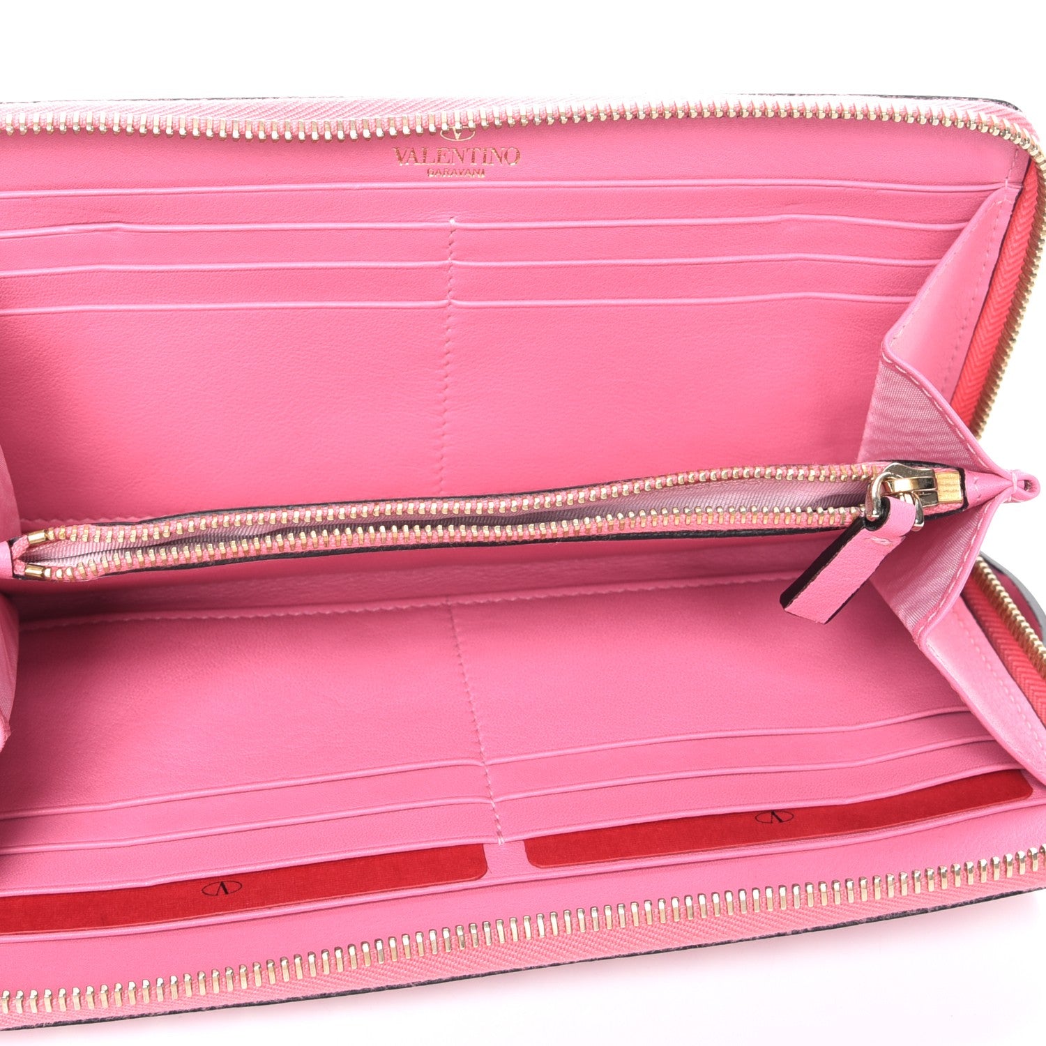 Valentino Garavani Calfskin Rockstud Zip Around Wallet Ninphea 5 of 8