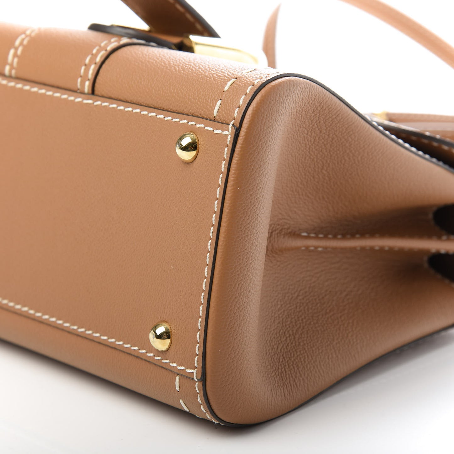 Grained Rodeo Calfskin Surpique Mini Brillant Satchel Vegetal Ivory