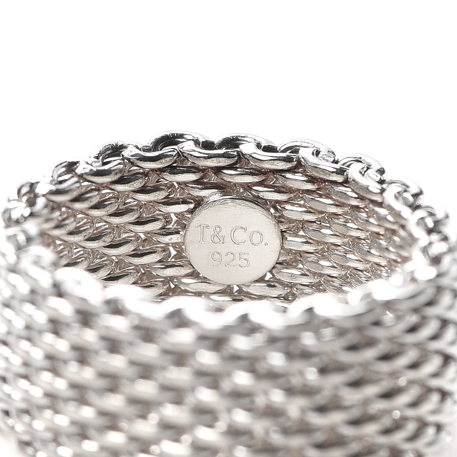 Tiffany Sterling Silver Somerset Mesh Ring 57 8 4 of 4
