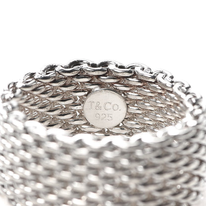 Tiffany Sterling Silver Somerset Mesh Ring 57 8 4 of 4