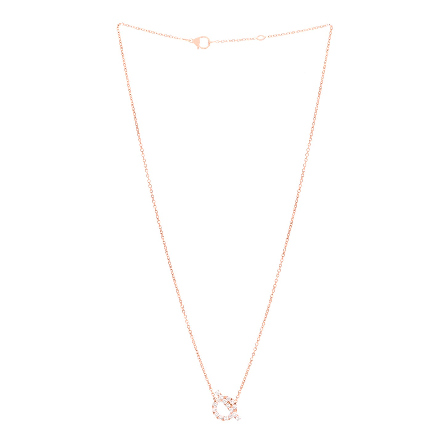 18K Rose Gold Diamond Finesse Pendant Necklace
