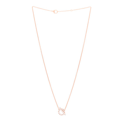 Hermes 18K Rose Gold Diamond Finesse Pendant Necklace 3 of 5