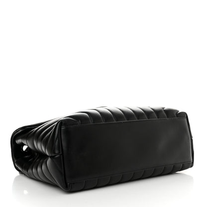 Saint Laurent Calfskin Y Quilted Monogram Monochrome Medium Loulou Chain Satchel Black 4 of 10