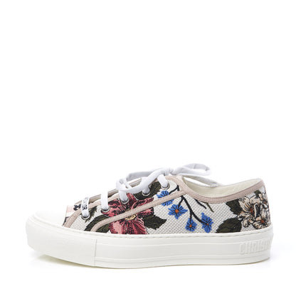 Christian Dior Canvas Rosa Mutabilis Embroidered Womens Walk'N'Dior Low Top Sneakers 36.5 Multicolor 1 of 11