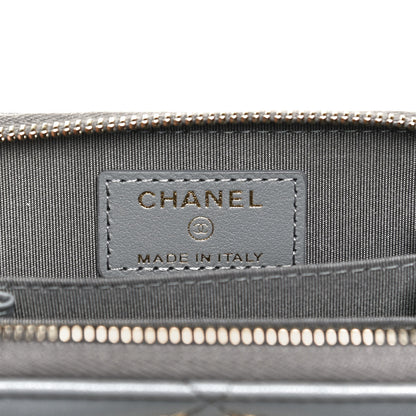 Chanel Lambskin Quilted Chanel 19 Zip Around Coin Purse Wallet Grey 6 of 12