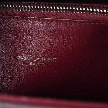 Saint Laurent Calfskin Crocodile Embossed Small Sac De Jour Rouge 6 of 13