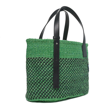 Loewe Sisal Calfskin Raffia Paula's Ibiza Lizard Beaded Basket Tote Green Multicolor 3 of 10