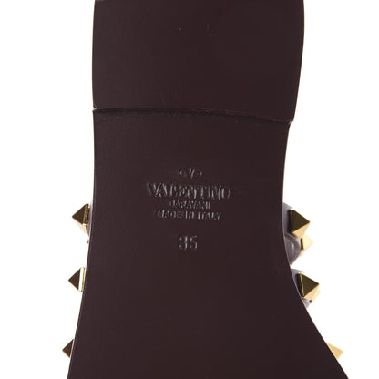 Valentino Garavani Calfskin Rockstud Flair Flat Thong Sandals 35 Rubin 6 of 7