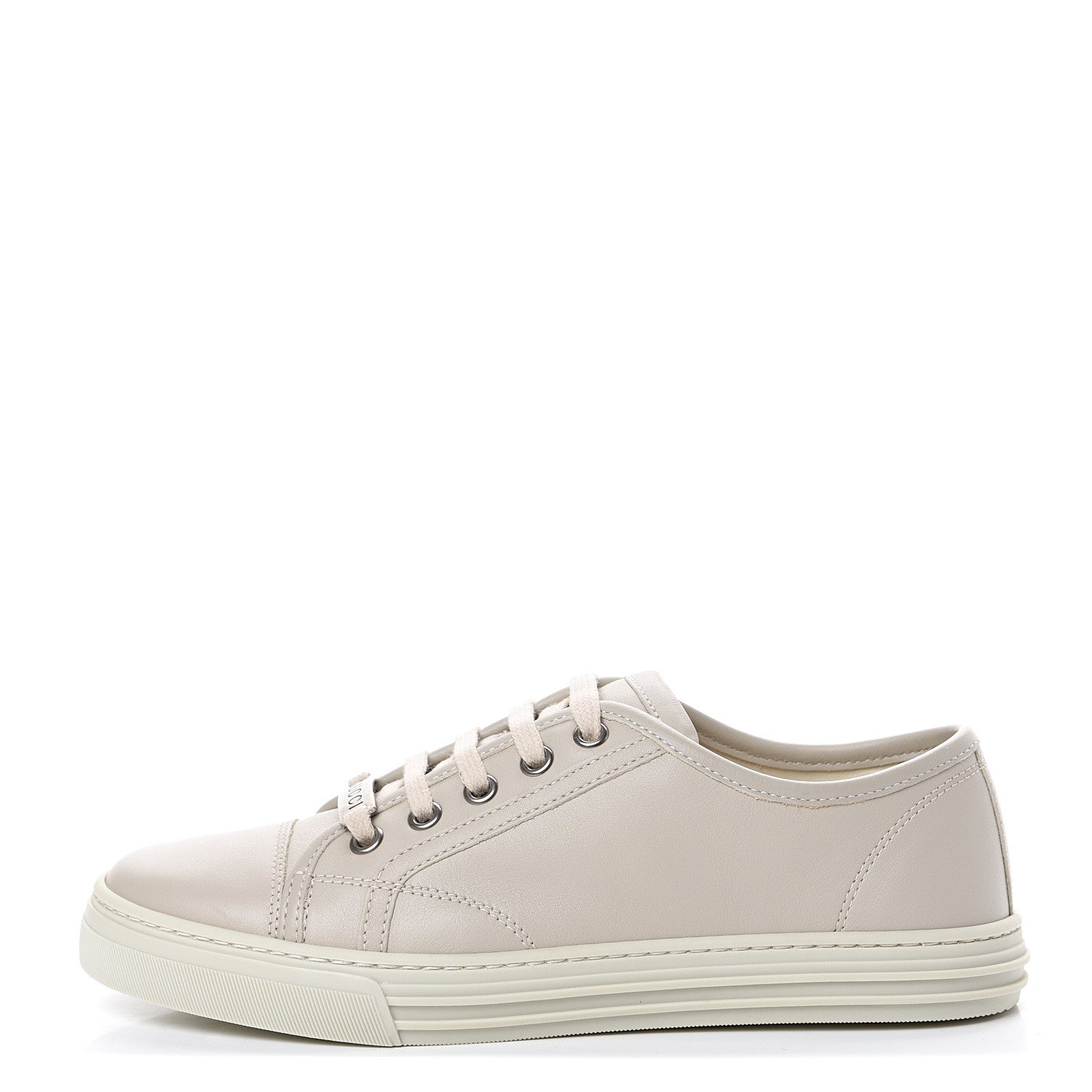 Gucci Calfskin Miro Soft Womens Lace Up Sneakers 35 Mystic White 1 of 9
