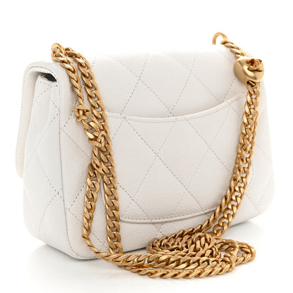 Chanel Caviar Quilted Mini Sweetheart Flap White 3 of 10