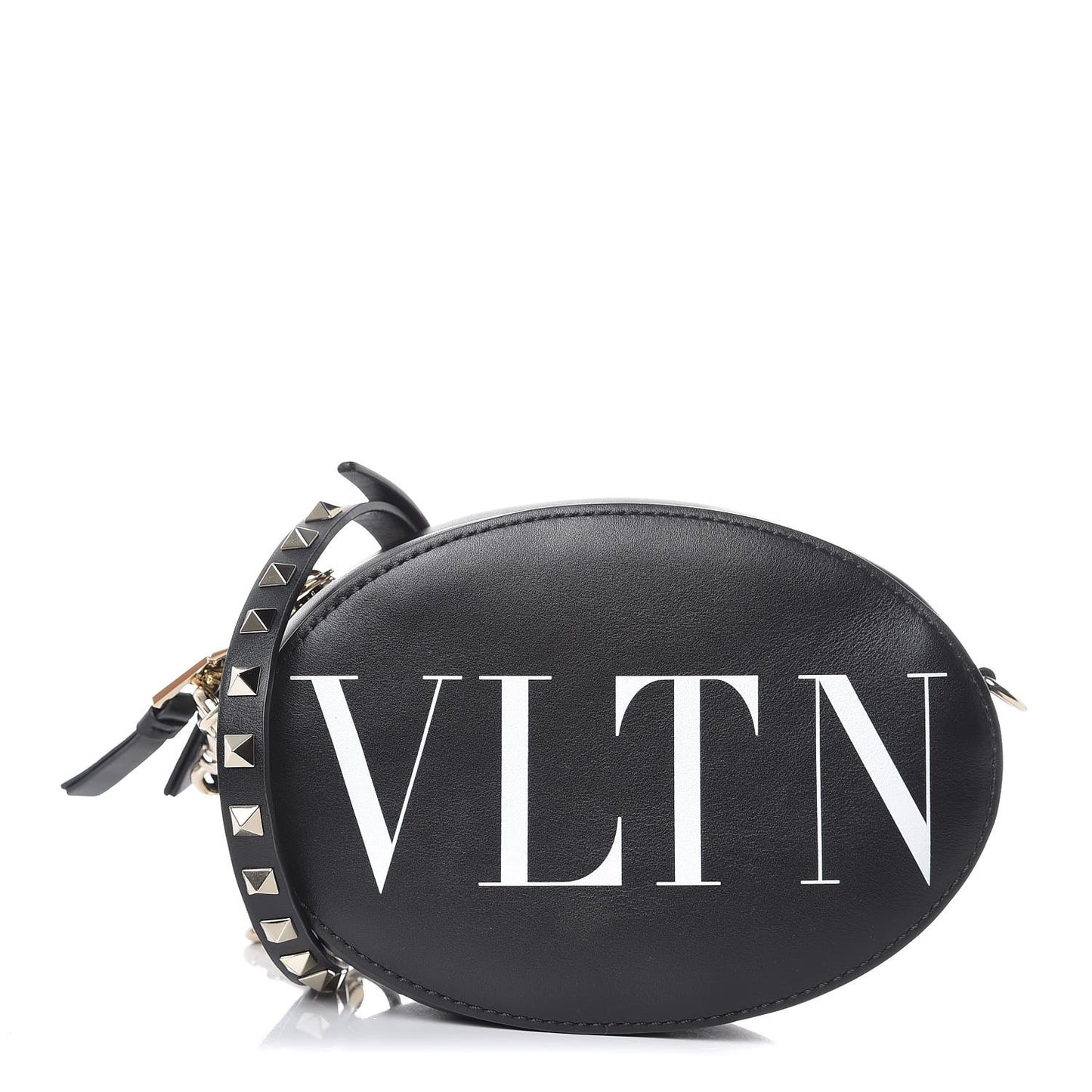 Calfskin VLTN Print Mini Rockstud Crossbody Bag Black