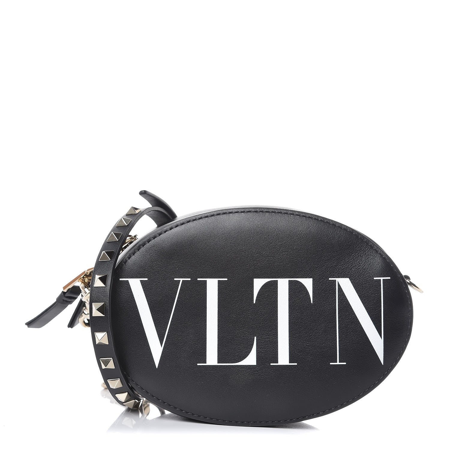 Valentino Garavani Calfskin VLTN Print Mini Rockstud Crossbody Bag Black 1 of 7