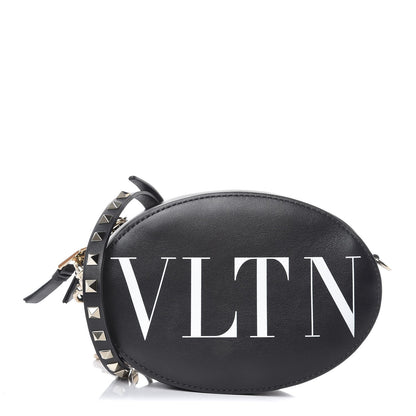 Valentino Garavani Calfskin VLTN Print Mini Rockstud Crossbody Bag Black 1 of 7