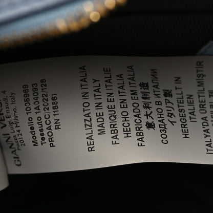 Versace Grainy Calfskin Virtus Small Camera Bag Blue 7 of 10