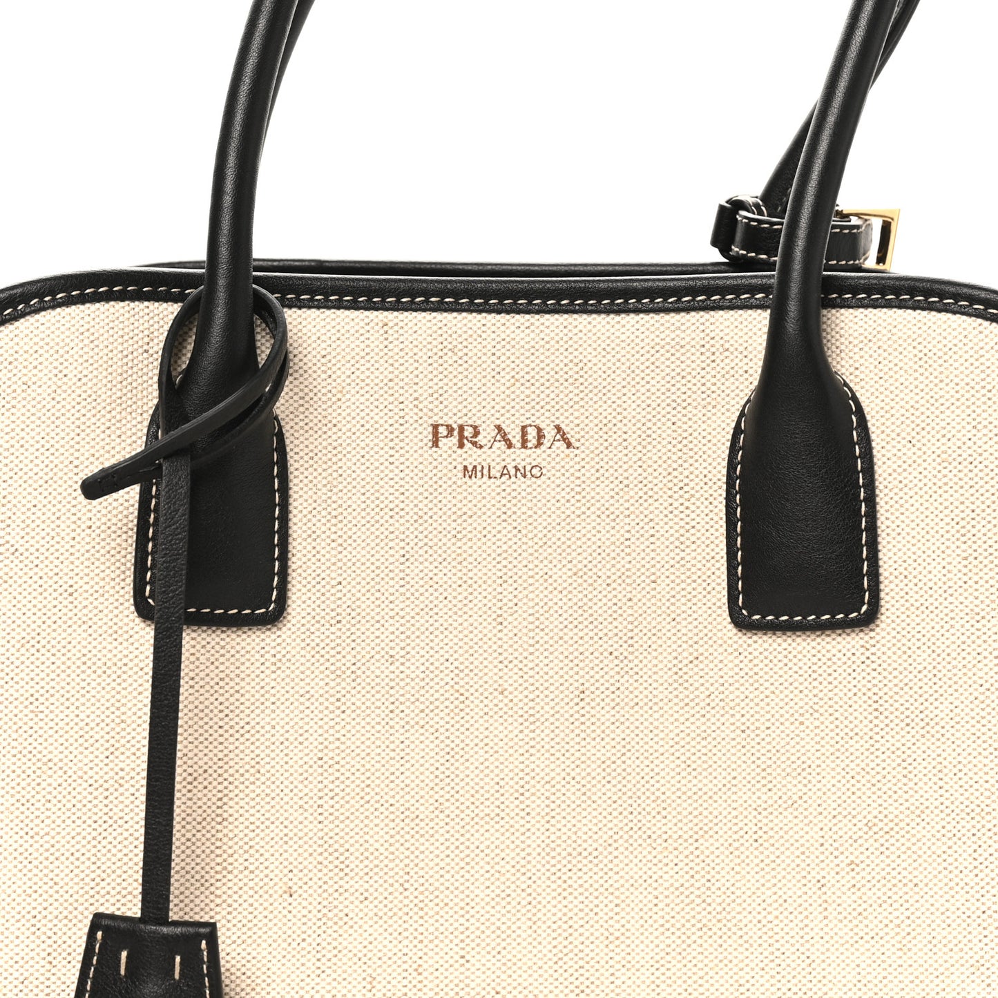Linen Shopping Tote Natural Black