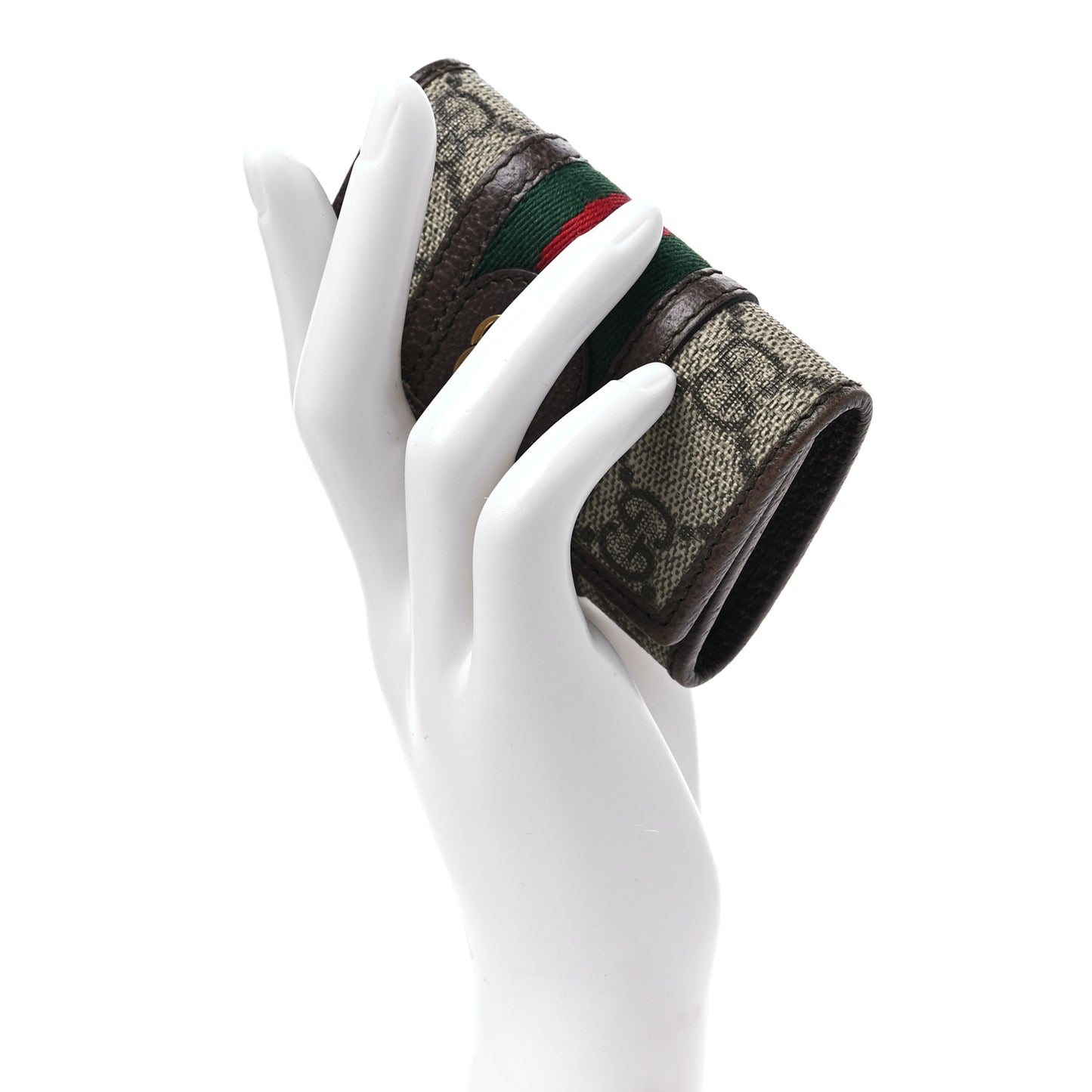 GG Supreme Monogram Web Ophidia 6 Key Holder Case Beige New Acero